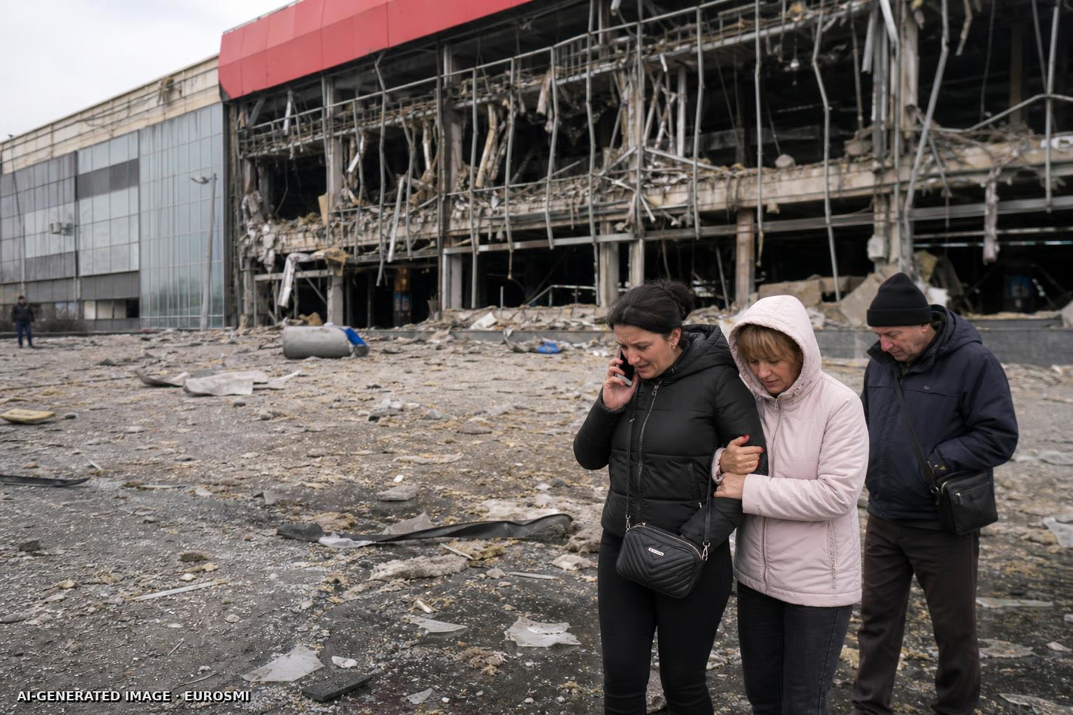 Ukraine’s president accuses Russia of a ‘cowardly and deliberate’ attack on a mall in his hometown of Kryvyi Rih.