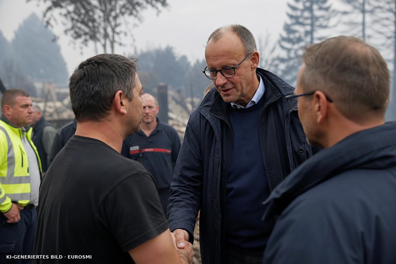 Friedrich Merz dankt Helfern nach Feuer-Katastrophe im Hürtgenwald stern.de