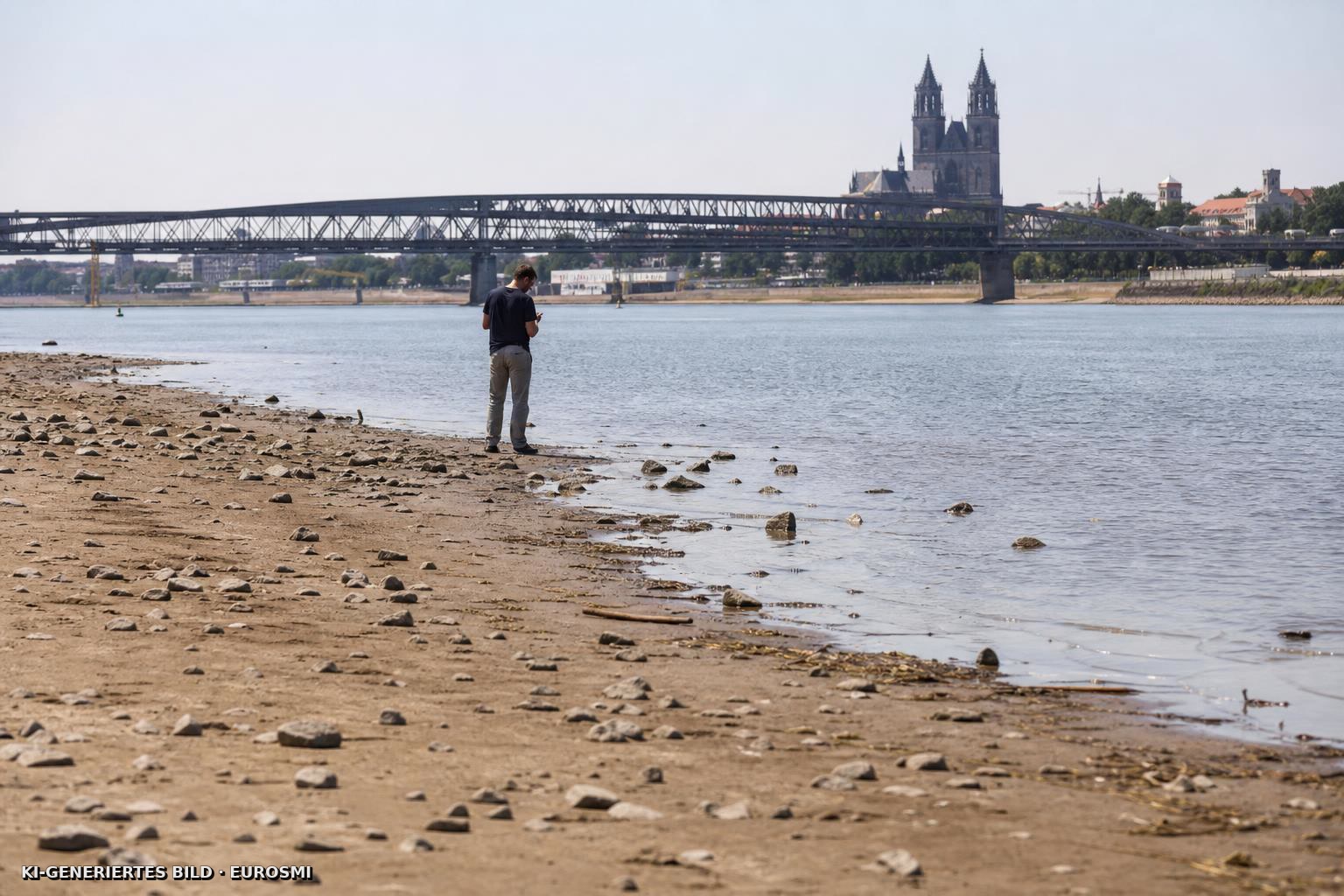 Elbe-Pegel in Magdeburg erreicht mit 37 Zentimetern historischen Tiefststand