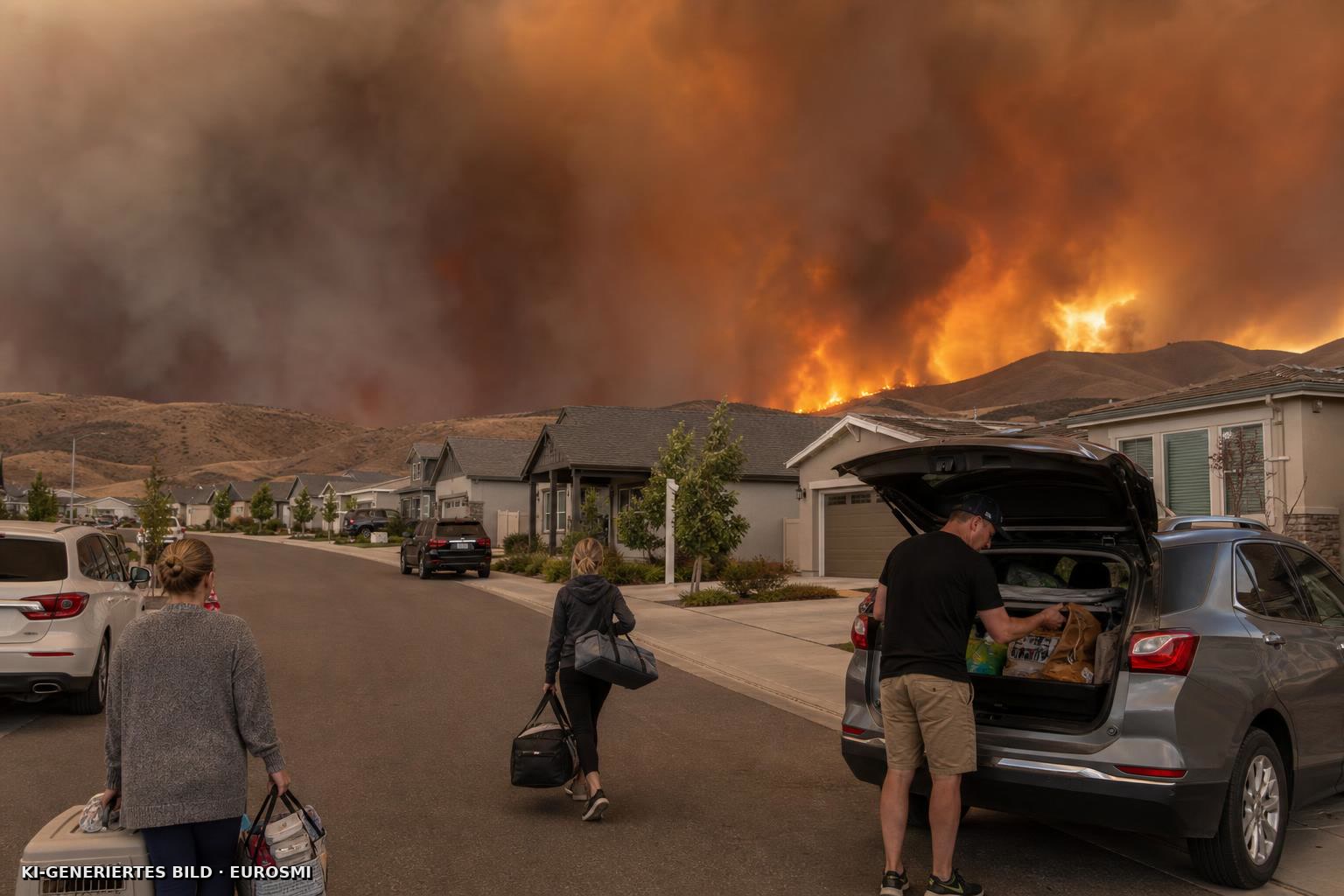 Die als "Hawk Fire" bezeichneten Brände im US-Bundesstaat Nevada haben die ersten Wohnviertel der Großstadt Reno erreicht.