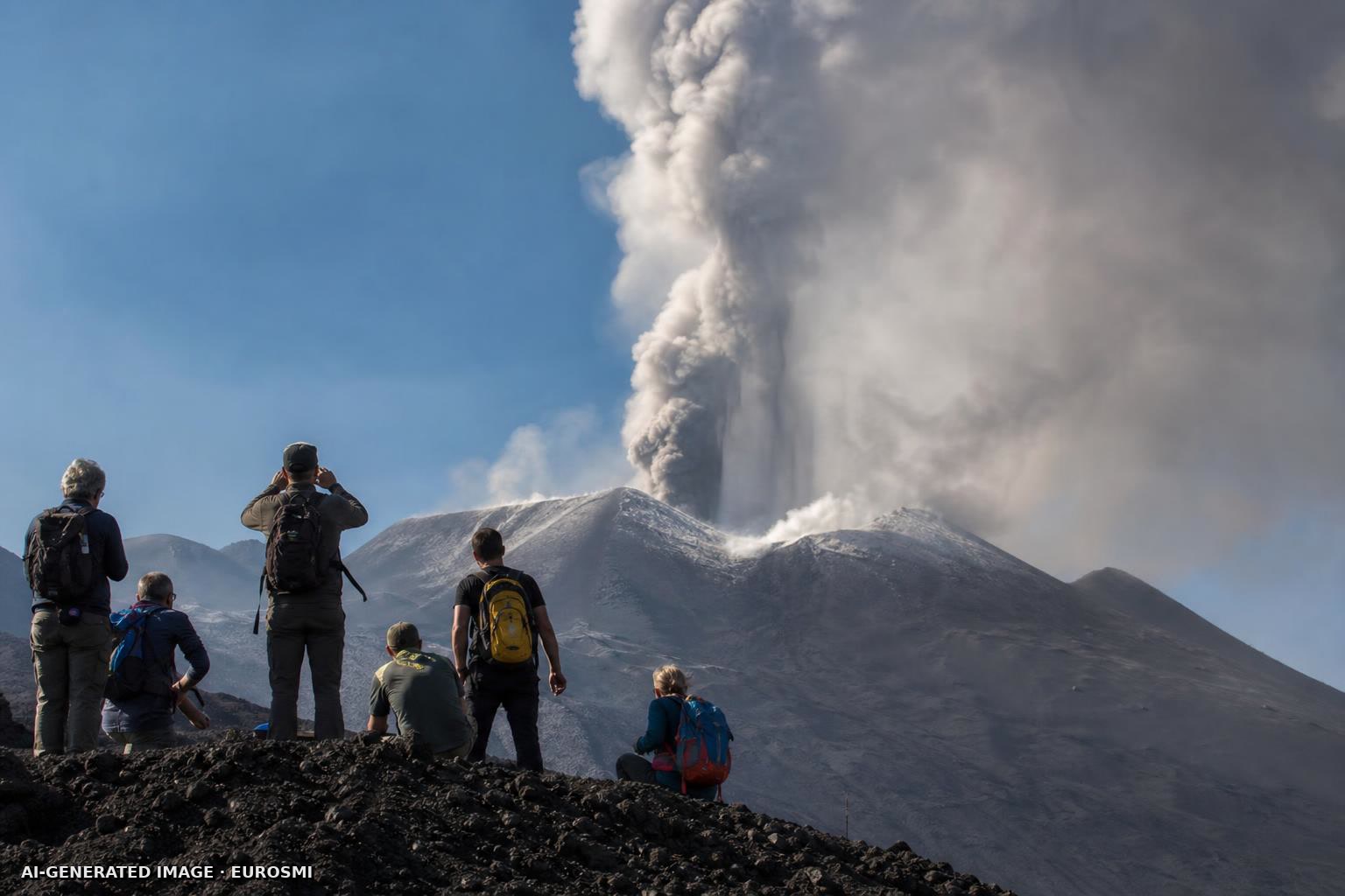 Mount Etna erupts in Sicily, sending smoke and ash into the sky, a day after a US tourist died from a lightning strike while…