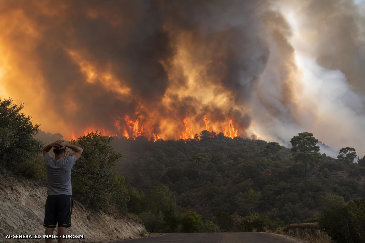 Hot, dry conditions fuel major wildfires across Europe